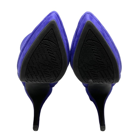 new Gianni Bini ♥︎ Suede Ankle Wrap Platform Slingback Stilettos Heels ♥︎ Cobalt - Picture 13 of 16